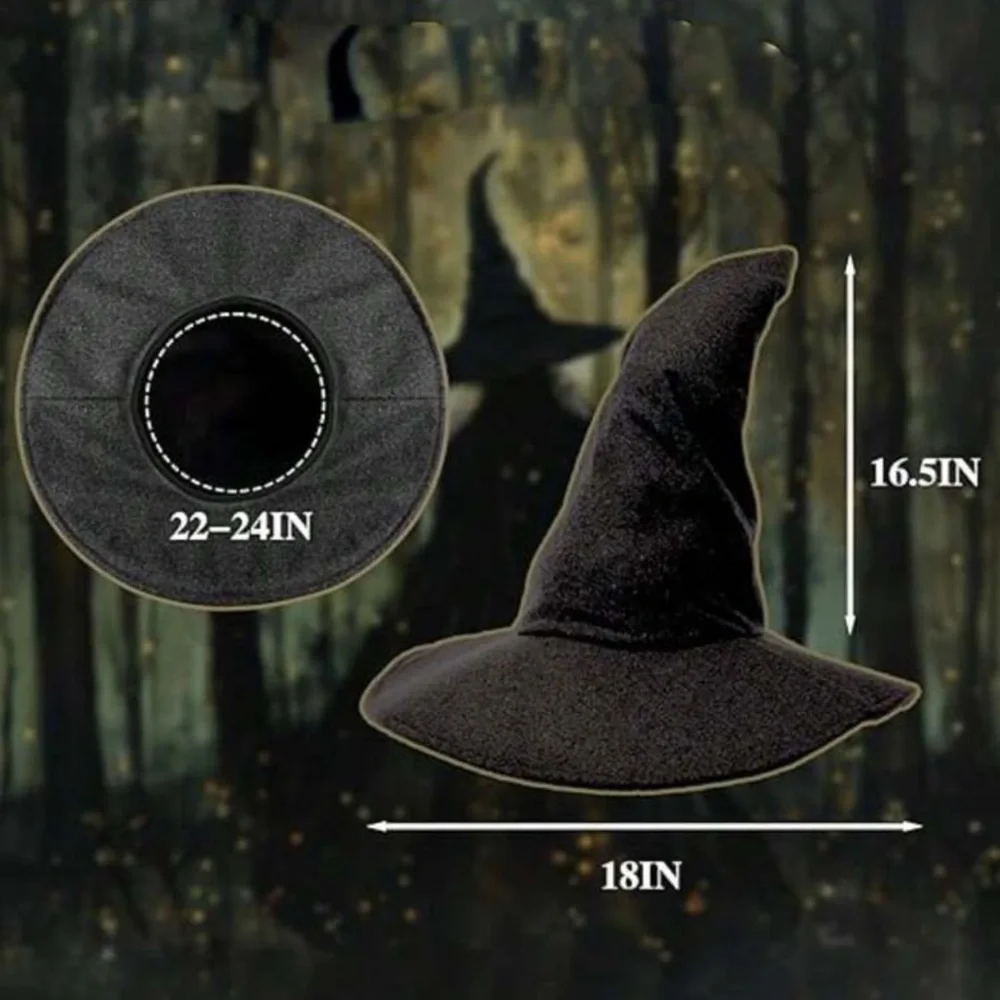 Elegant Black Witch Hat for Women Halloween